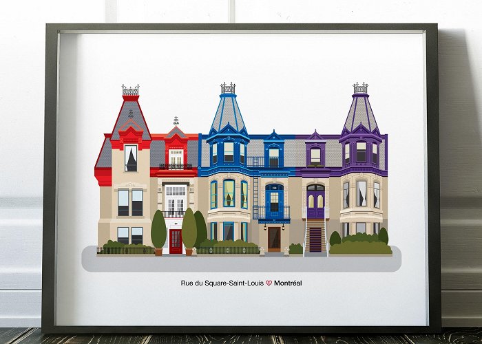 St Louis Square Carre St Louis Montreal Poster, Montreal Art, Montreal Square Saint-louis Houses ... photo