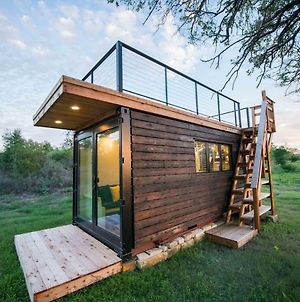 Elegant Container Tiny House Yellow & Blue Διαμέρισμα Waco Exterior photo